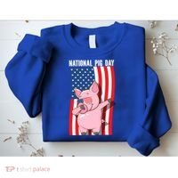 National Pig Day Dabbing Usa Flag Gift Sweatshirt thumb 2