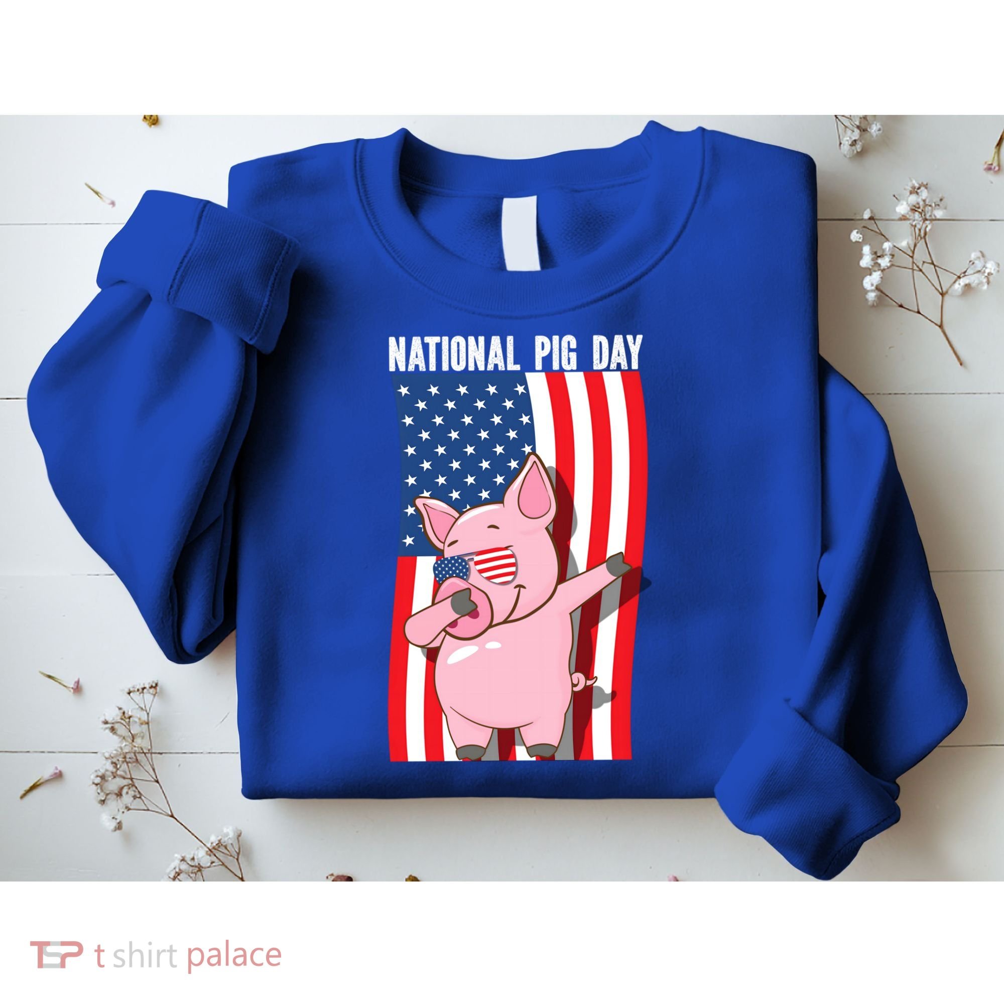 National Pig Day Dabbing Usa Flag Gift Sweatshirt