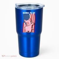 National Pig Day Dabbing Usa Flag Gift Tumbler thumb 0