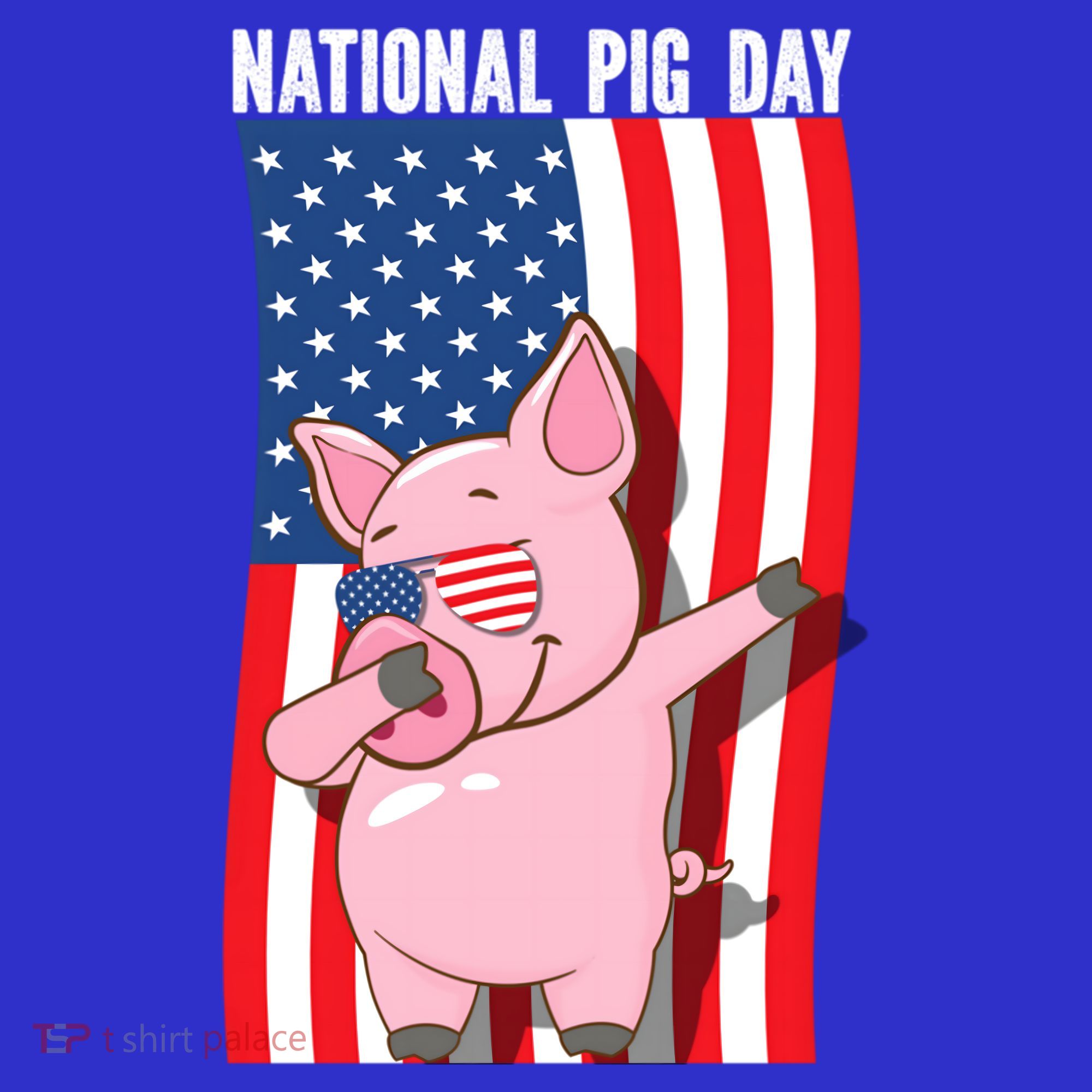 National Pig Day Dabbing Usa Flag Gift Women's Tank Top