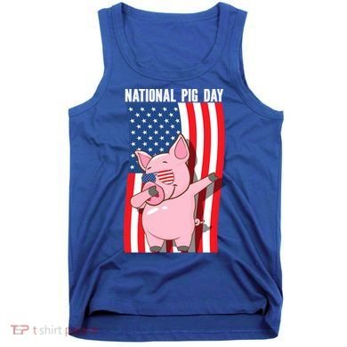 National Pig Day Dabbing Usa Flag Gift Tank Top