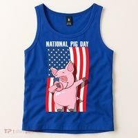 National Pig Day Dabbing Usa Flag Gift Tank Top thumb 2