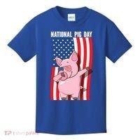 National Pig Day Dabbing Usa Flag Gift Kids T-Shirt thumb 0