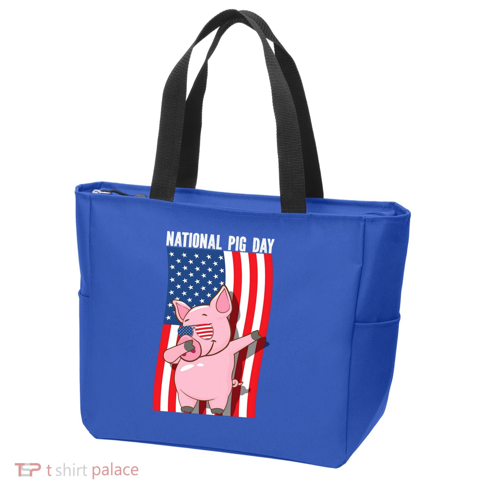 National Pig Day Dabbing Usa Flag Gift Tote Bag