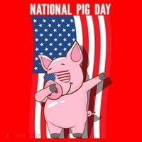 National Pig Day Dabbing Usa Flag Gift Santa Hat thumb 1