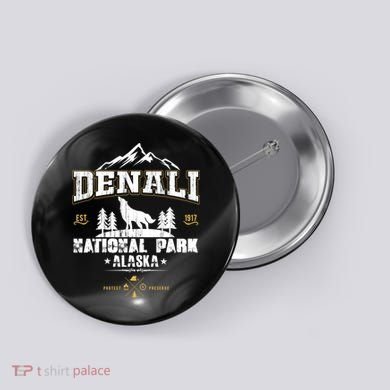 National Park Denali Alaska Button