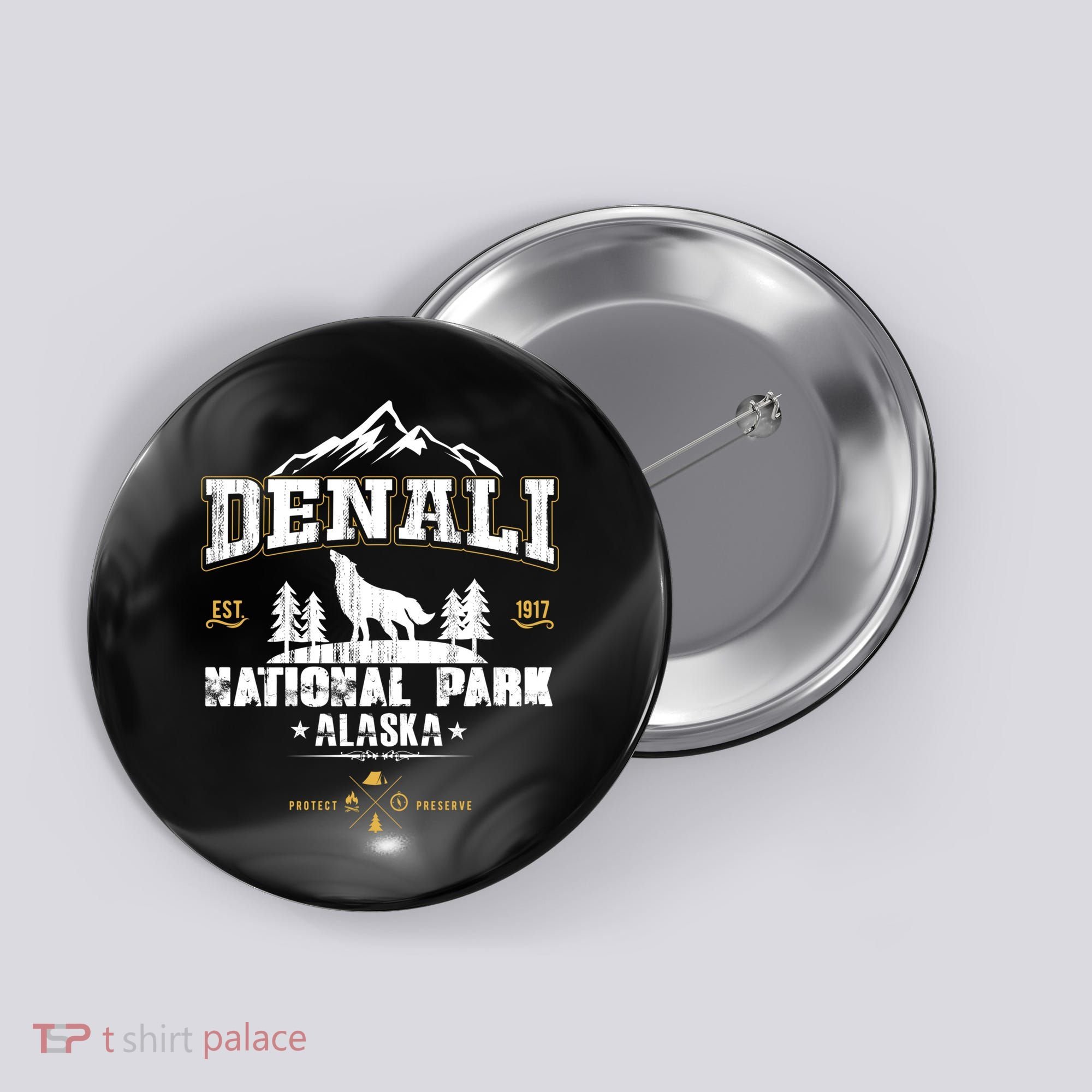 National Park Denali Alaska Button