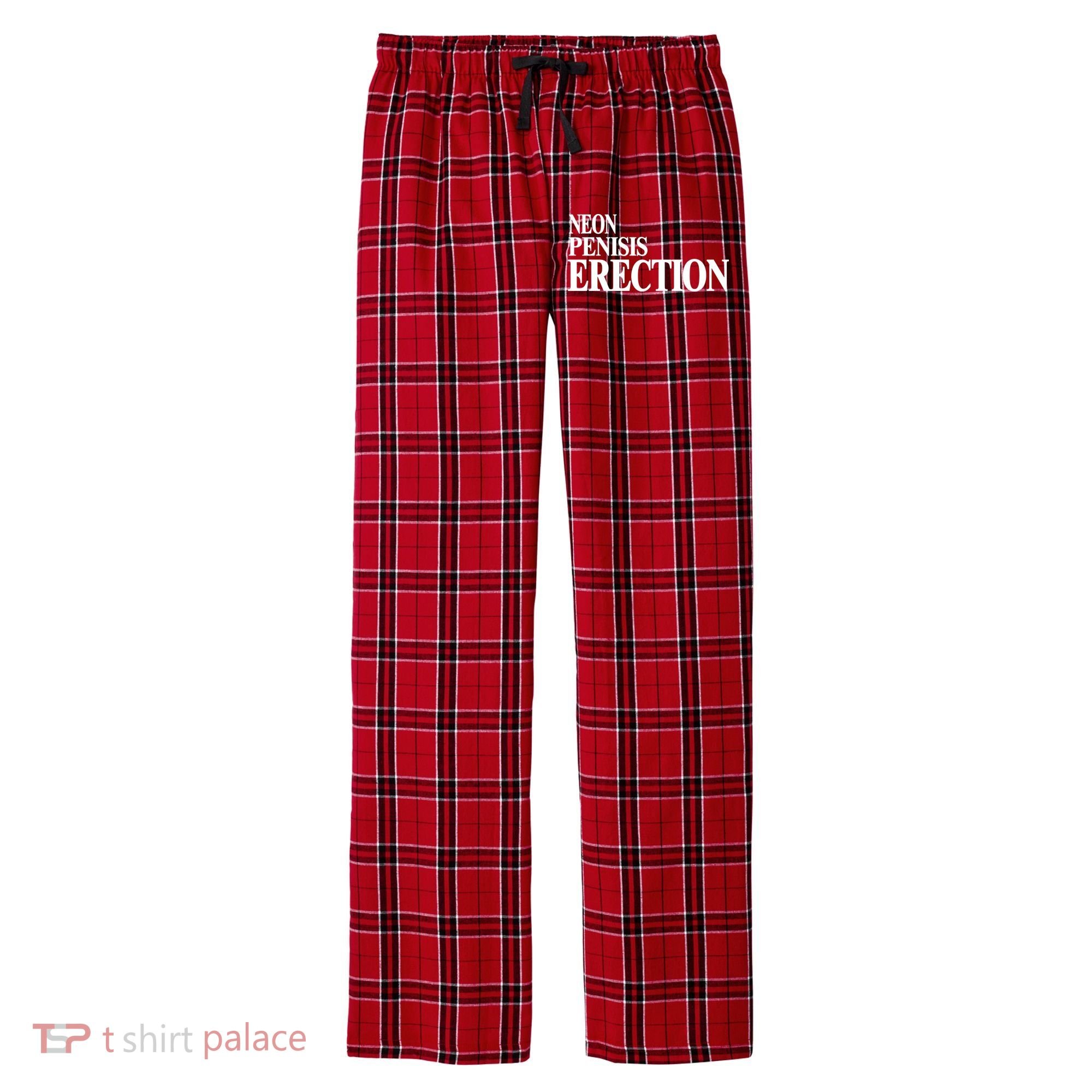Neon Penisis Erection Men's Flannel Plaid Pajama Pants