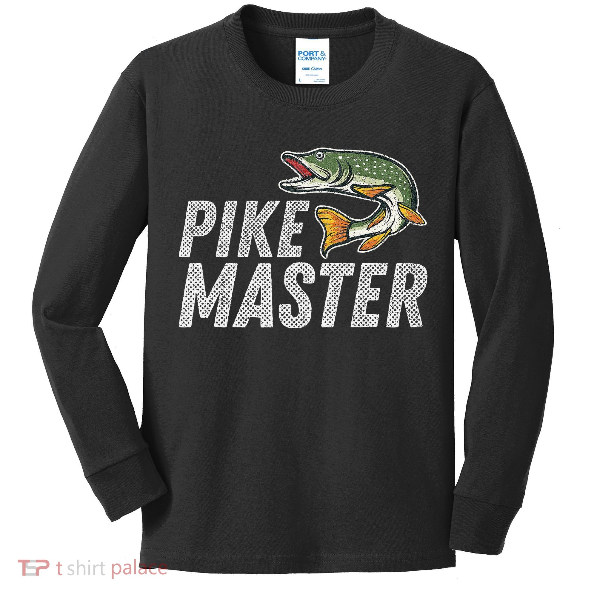 Northern Pike Fishing Gift Pike Master Fishing Kids Long Sleeve Shirt