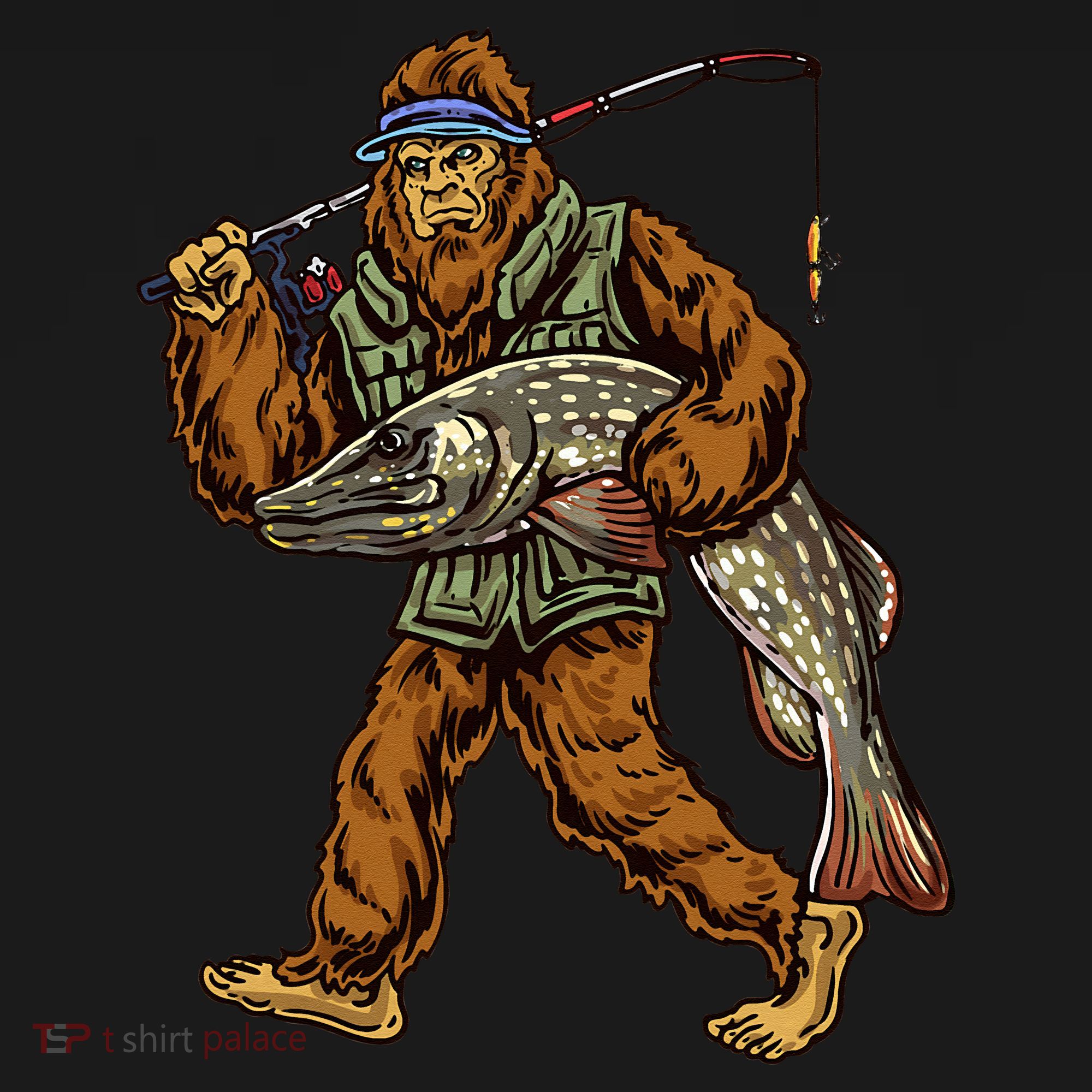Northern Pike Fishing Bigfoot Hunting Fishermen Women's Tank Top