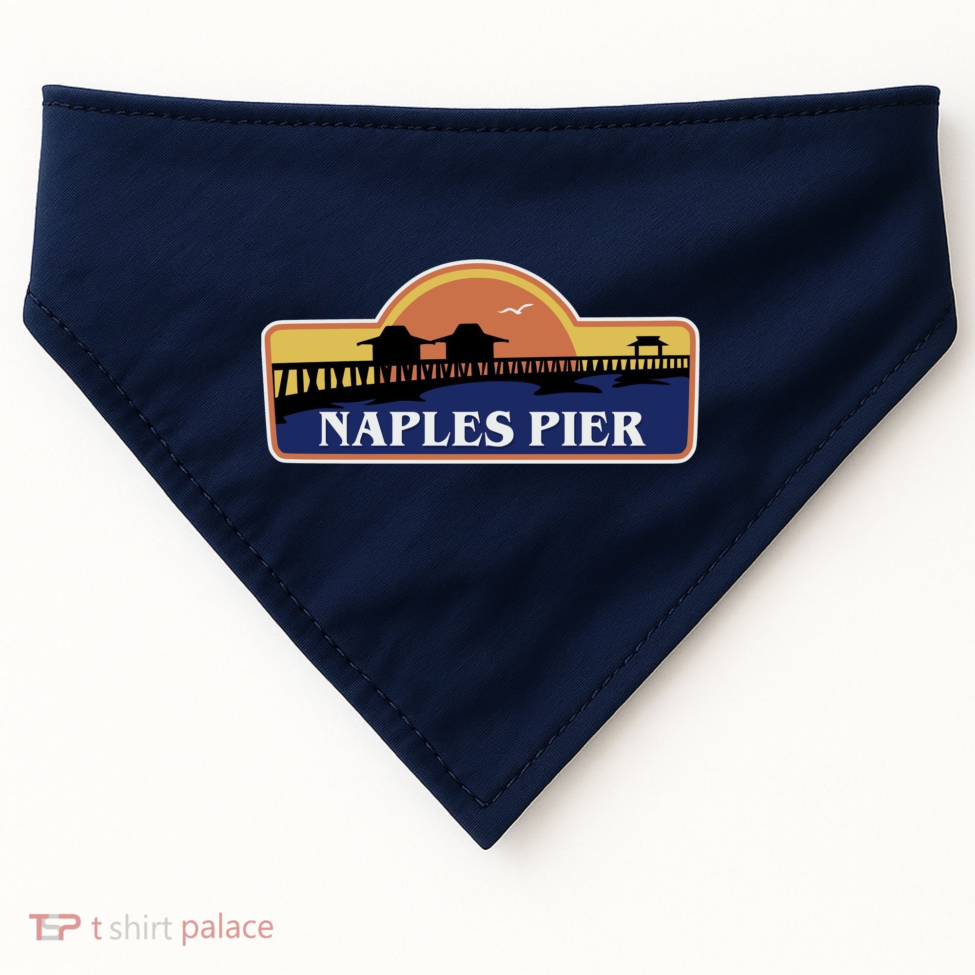 Naples Pier Florida USA-Made Doggie Bandana