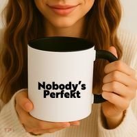 NobodyS Perfekt Funny Typo Sarcastic Pun Statement Humor Coffee Mug thumb 3