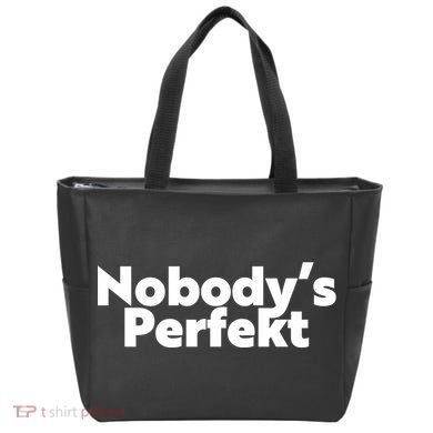 NobodyS Perfekt Funny Typo Sarcastic Pun Statement Humor Tote Bag