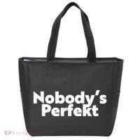 NobodyS Perfekt Funny Typo Sarcastic Pun Statement Humor Tote Bag thumb 0