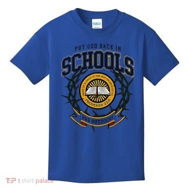 Nice Put God Back In Schools Bbb Outdoors Kids T-Shirt