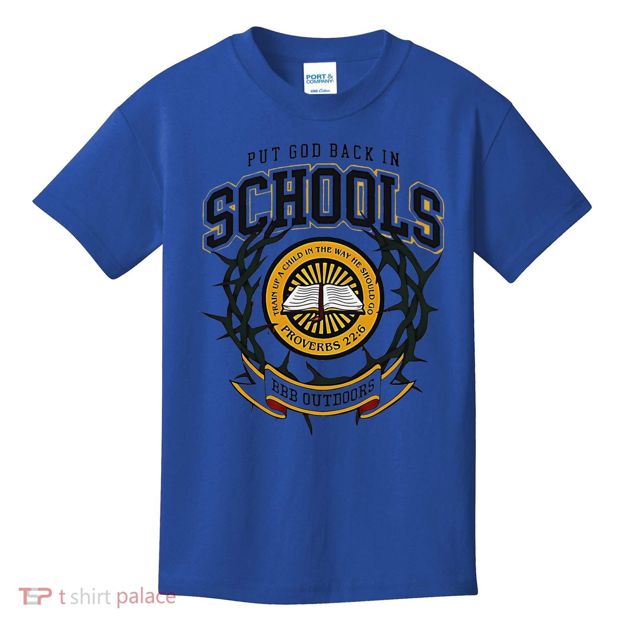 Nice Put God Back In Schools Bbb Outdoors Kids T-Shirt