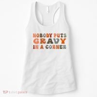 Nobody Puts Gravy In A Corner Funny Thanksgiving Dinner Women's Tank Top thumb 0