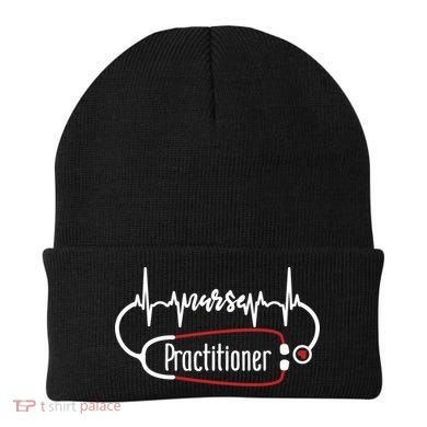 Nurse Practitioner Heartbeat Heart Stethoscope Nursing Gift Beanie