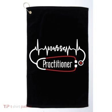 Nurse Practitioner Heartbeat Heart Stethoscope Nursing Gift Golf Towel