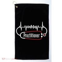 Nurse Practitioner Heartbeat Heart Stethoscope Nursing Gift Golf Towel thumb 0