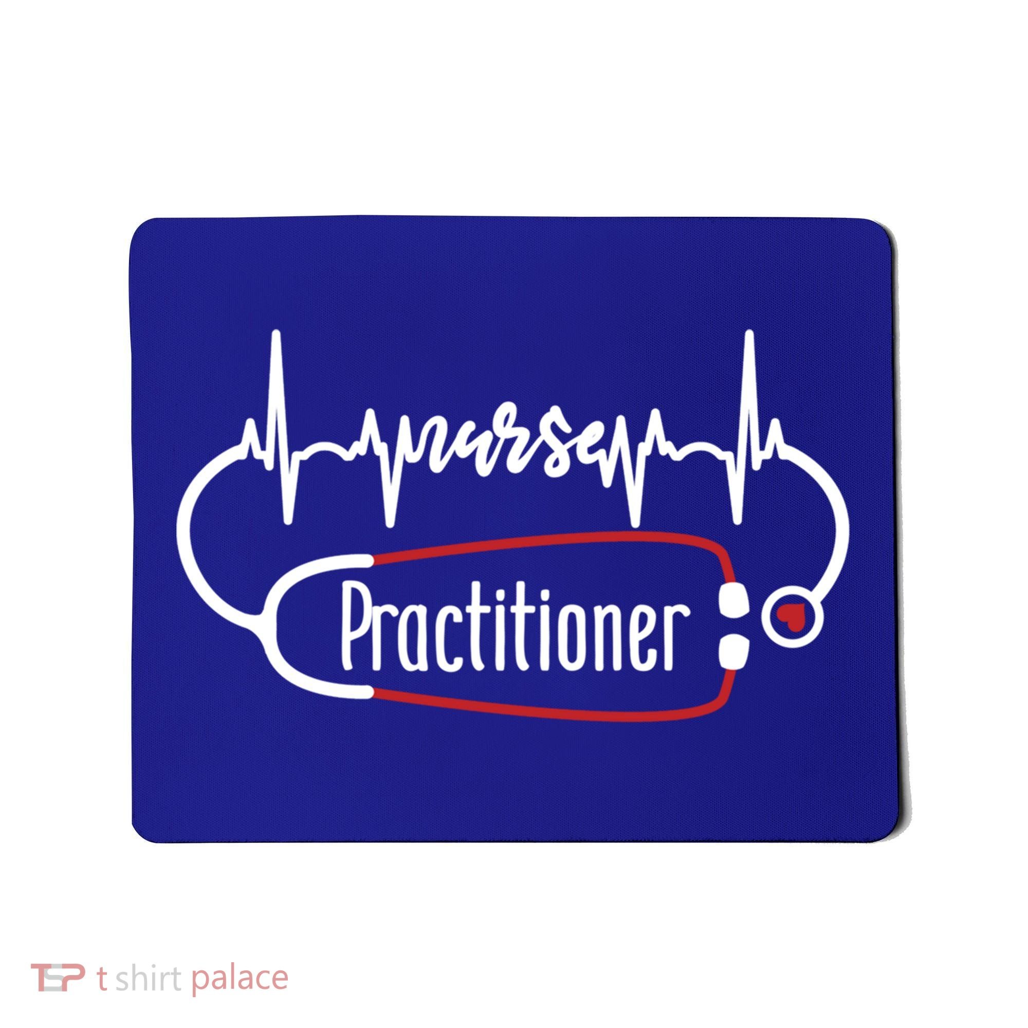 Nurse Practitioner Heartbeat Heart Stethoscope Nursing Gift Mousepad