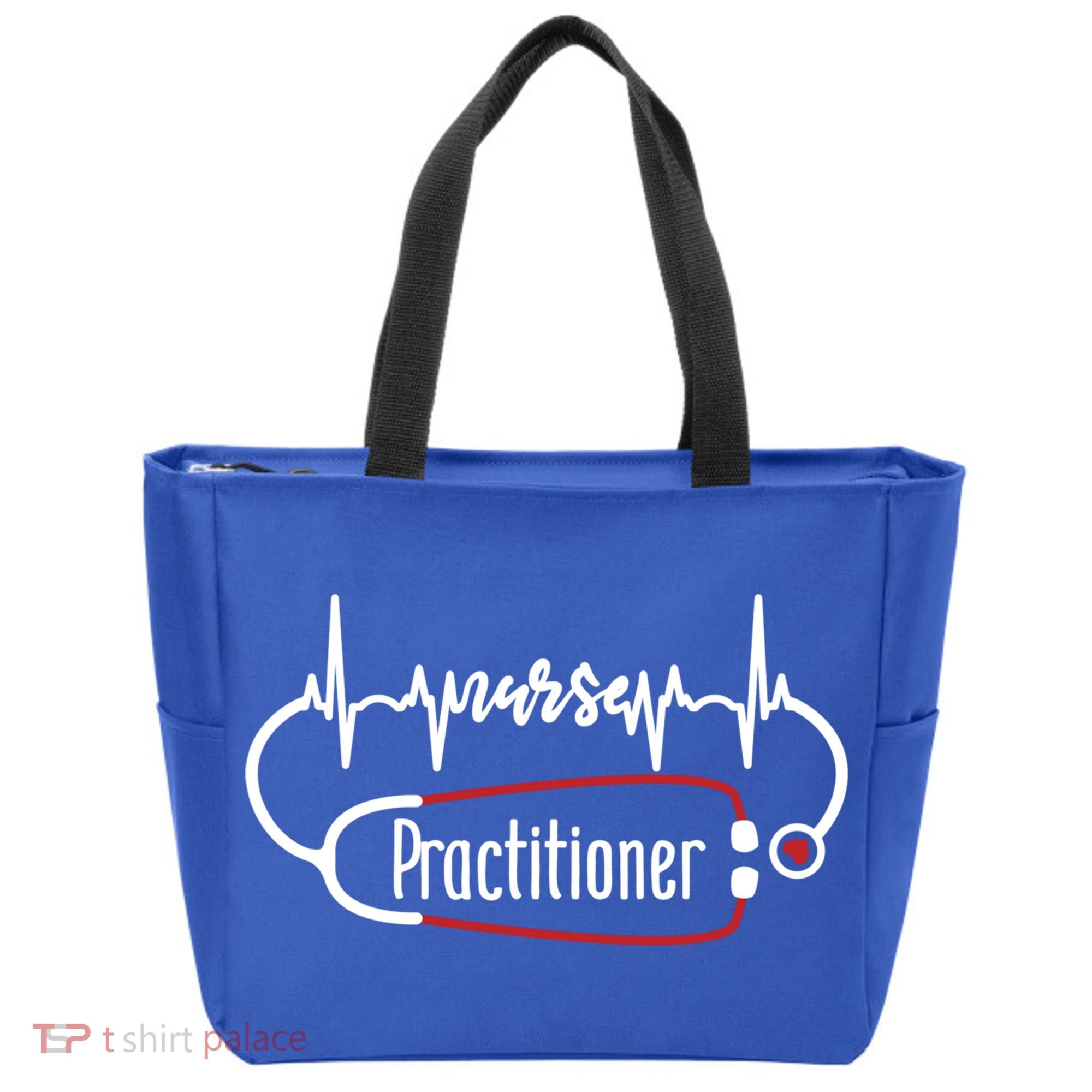 Nurse Practitioner Heartbeat Heart Stethoscope Nursing Gift Tote Bag