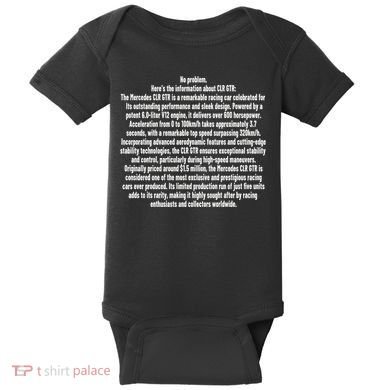No Problem Heres The Information About Clr Gtr The Mercedes Baby Bodysuit