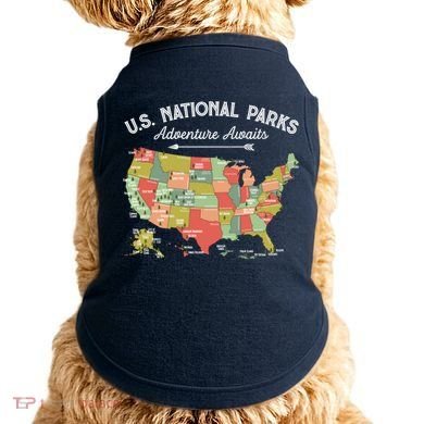 National Parks Hoodie Map Camping Design Hiking Doggie Tank