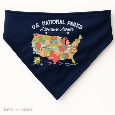 National Parks Hoodie Map Camping Design Hiking USA-Made Doggie Bandana