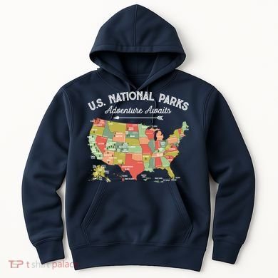 National Parks Hoodie Map Camping Design Hiking Hoodie
