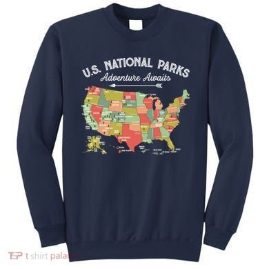 National Parks Hoodie Map Camping Design Hiking Sweatshirt