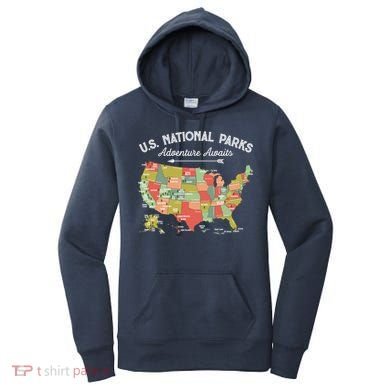 National Parks Hoodie Map Camping Design Hiking Women's Hoodie