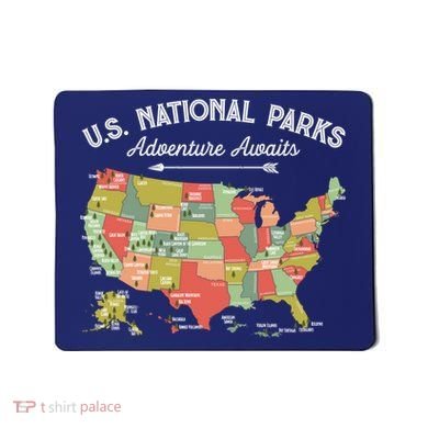 National Parks Hoodie Map Camping Design Hiking Mousepad