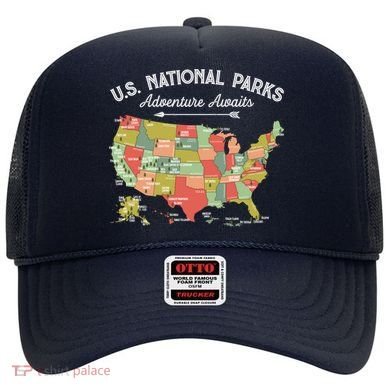 National Parks Hoodie Map Camping Design Hiking Hat