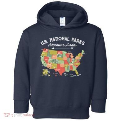 National Parks Hoodie Map Camping Design Hiking Toddler Hoodie