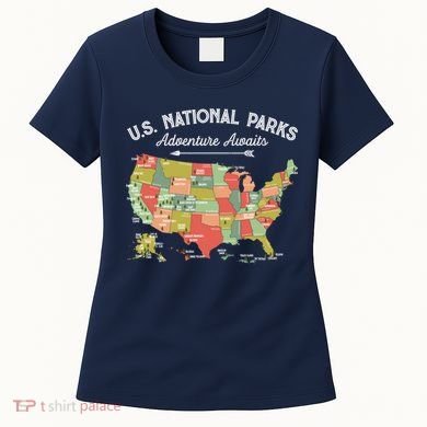 National Parks Hoodie Map Camping Design Hiking Women's T-Shirt