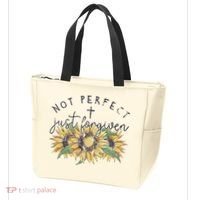 Not Perfect Just Forgiven Sunflower Christian Tote Bag thumb 3