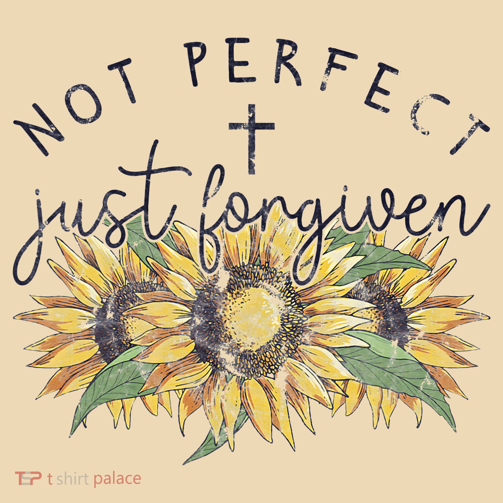Not Perfect Just Forgiven Sunflower Christian Tote Bag