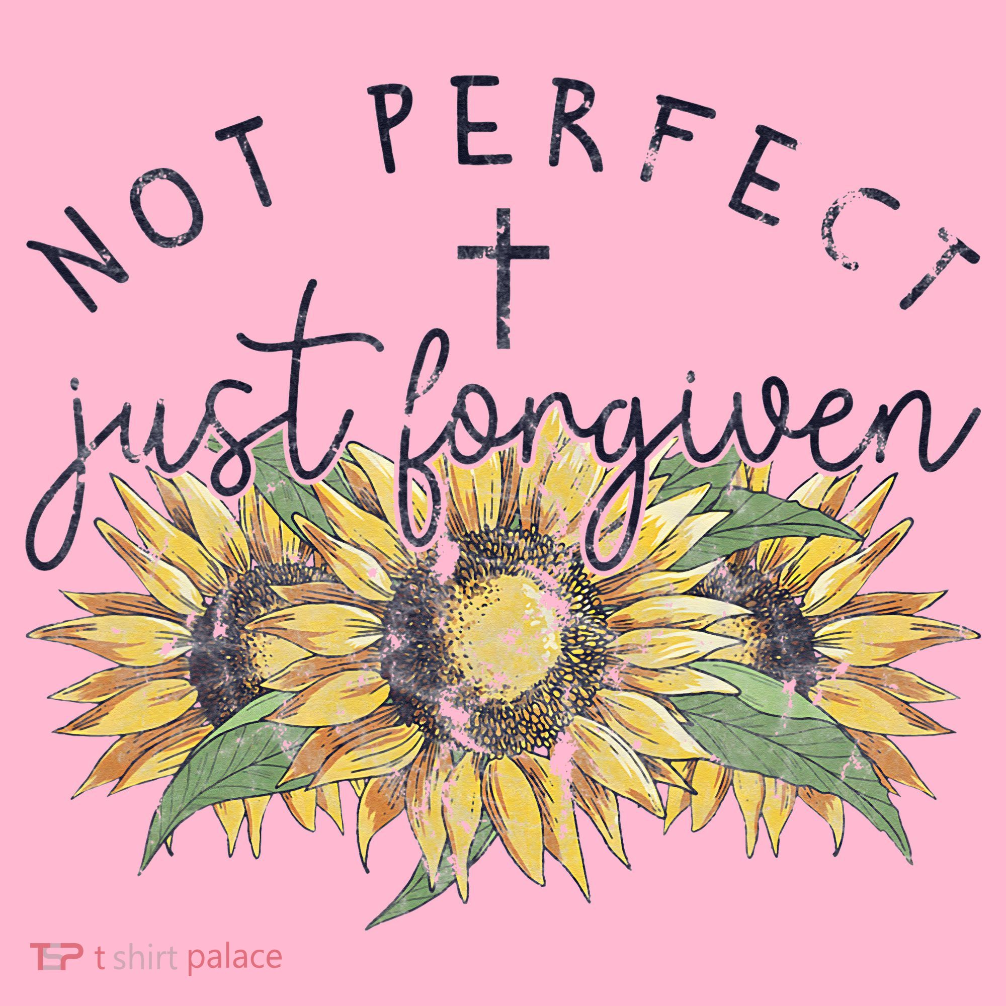 Not Perfect Just Forgiven Sunflower Christian Coaster