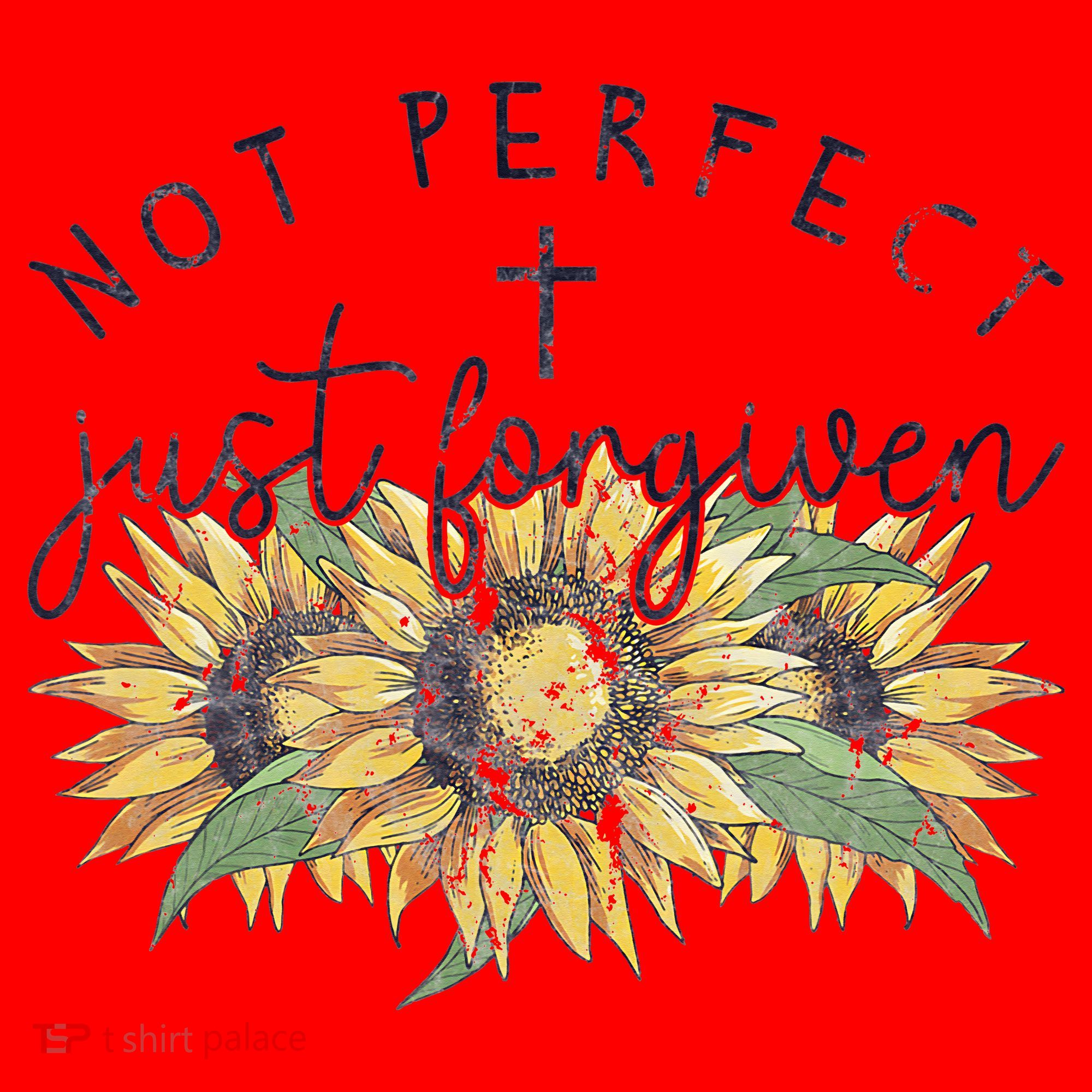 Not Perfect Just Forgiven Sunflower Christian Santa Hat