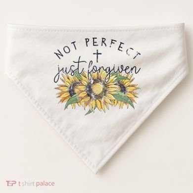 Not Perfect Just Forgiven Sunflower Christian USA-Made Doggie Bandana