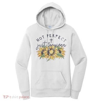Not Perfect Just Forgiven Sunflower Christian Women's Hoodie