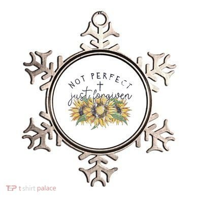 Not Perfect Just Forgiven Sunflower Christian Ornament