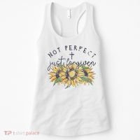 Not Perfect Just Forgiven Sunflower Christian Women's Tank Top thumb 0