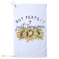 Not Perfect Just Forgiven Sunflower Christian Golf Towel thumb 0