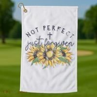 Not Perfect Just Forgiven Sunflower Christian Golf Towel thumb 1