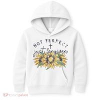 Not Perfect Just Forgiven Sunflower Christian Kids Hoodie thumb 0