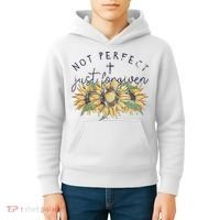 Not Perfect Just Forgiven Sunflower Christian Kids Hoodie thumb 4