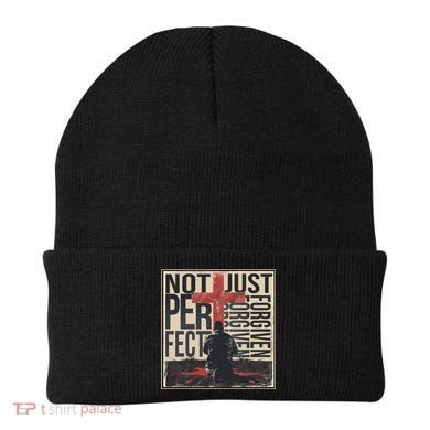 Not Perfect Just Forgiven Gift Christian Great Gift Beanie