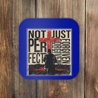 Not Perfect Just Forgiven Gift Christian Great Gift Coaster thumb 0